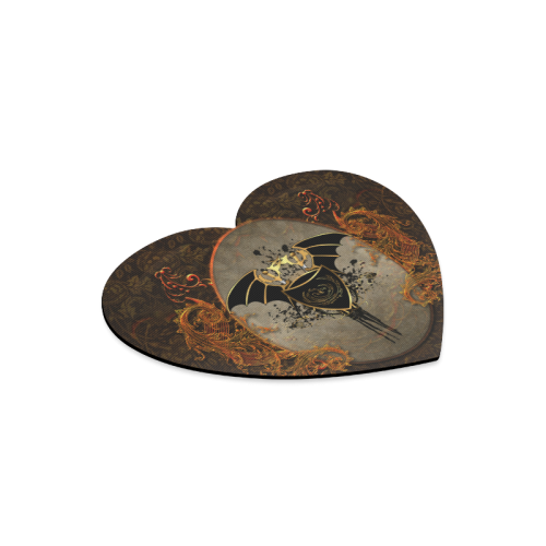 Dragon with swords and wings Heart-shaped Mousepad