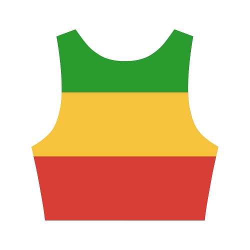 Rastafari Flag Colored Stripes Women's Crop Top (Model T42)