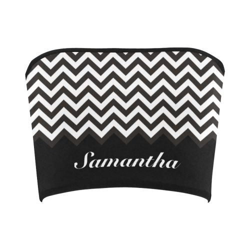 HIPSTER zigzag chevron pattern black & white Bandeau Top