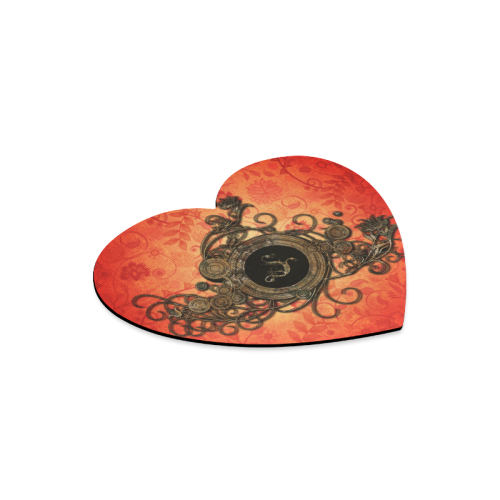 Decorative design, red and black Heart-shaped Mousepad