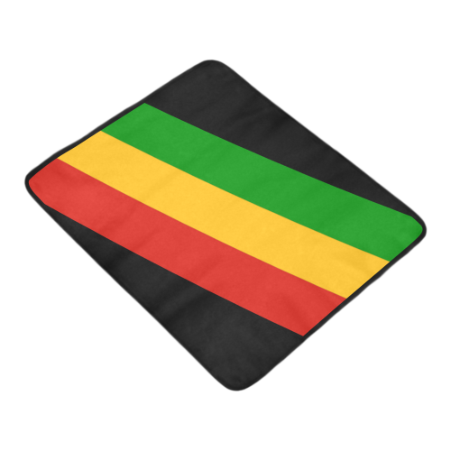Rastafari Flag Colored Stripes Beach Mat 78"x 60"