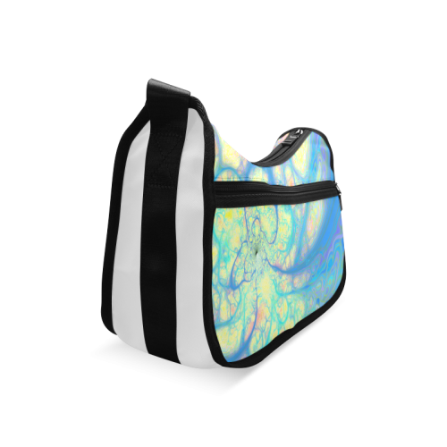 Blue Angel, Abstract Cosmic Azure Lemon Crossbody Bags (Model 1616)