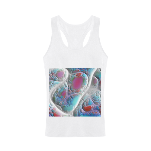 Blue & White Quilt, Abstract Delight Plus-size Men's I-shaped Tank Top (Model T32)