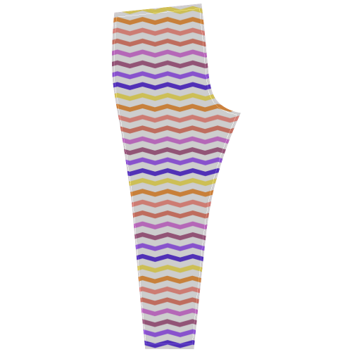 Colorfull Zig Zag Pattern Chevron White Cassandra Women's Leggings (Model L01)