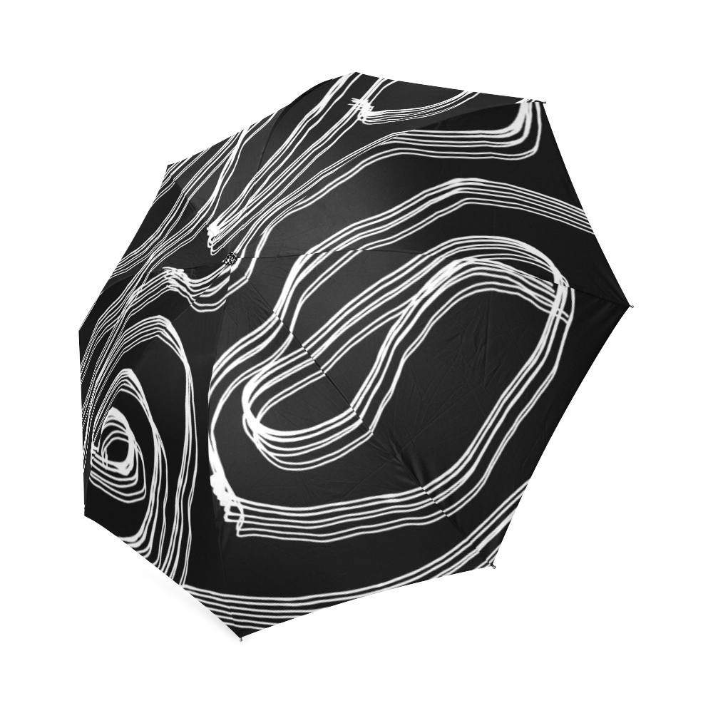 black white string paint Umbrella Foldable Umbrella (Model U01) ID