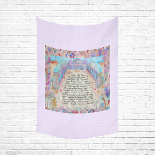 Physician prayer -Maimonid.english Cotton Linen Wall Tapestry 60"x 90"
