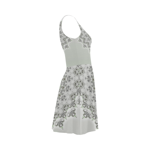 Kaleidoscope Fractal Mandala Grey Green Atalanta Sundress (Model D04)