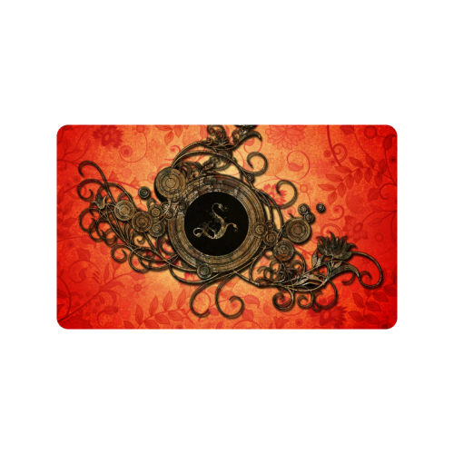 Decorative design, red and black