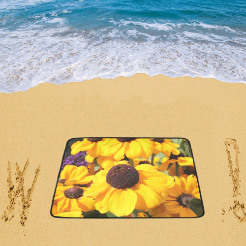 Yellow Flowers Beach Mat 78"x 60"