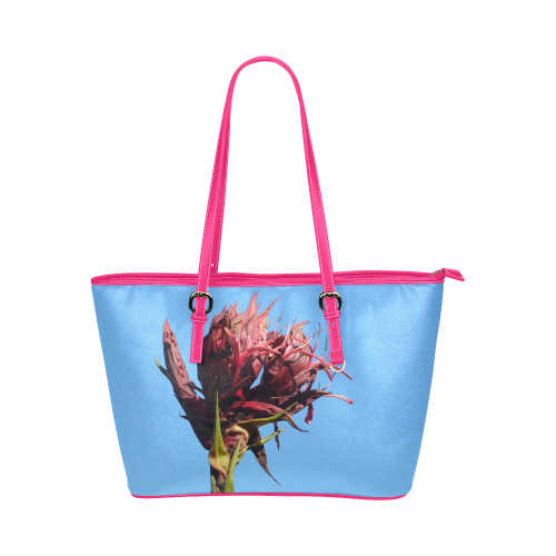 Gymea Lily Leather Tote Bag/Small (Model 1651)