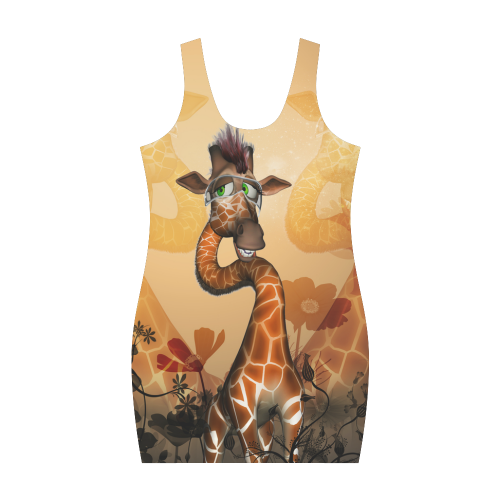 Funny, sweet giraffe Medea Vest Dress (Model D06)