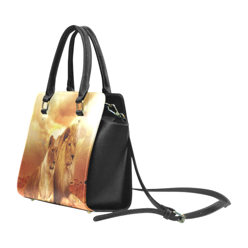 Lion Couple Sunset Fantasy Classic Shoulder Handbag (Model 1653)