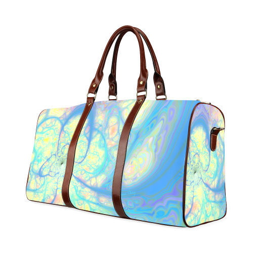 Blue Angel, Abstract Cosmic Azure Lemon Waterproof Travel Bag/Small (Model 1639)