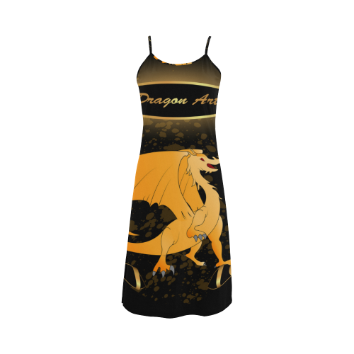 Funny cartoon dragon Alcestis Slip Dress (Model D05)