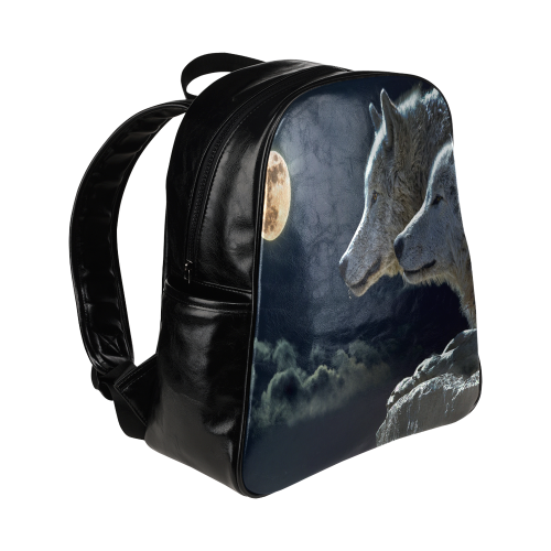 Wolven Love By The Light Of The Moon Multi-Pockets Backpack (Model 1636)