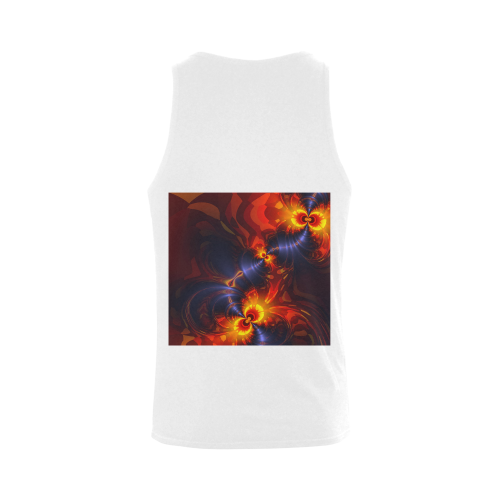 Butterfly Eyes, Abstract Violet Gold Wings Plus-size Men's Shoulder-Free Tank Top (Model T33)