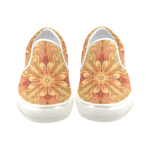 yellow Men's Unusual Slip-on Canvas Shoes (Model 019)