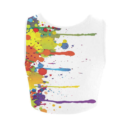 Crazy multicolored running SPLASHES Women's Crop Top (Model T42)