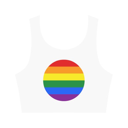 Gay Pride Rainbow Flag Stripes Women's Crop Top (Model T42)