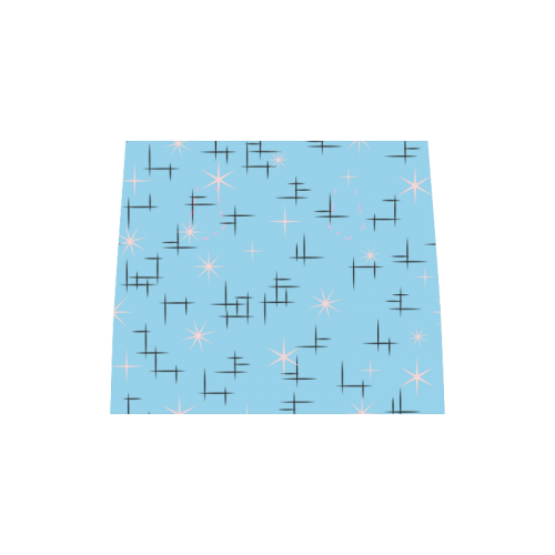 Abstract Lines and Pink Stars on Baby Blue and Black Retro Boston Handbag (Model 1621)