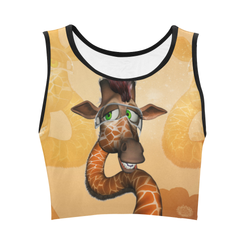 Funny, sweet giraffe Women's Crop Top (Model T42)