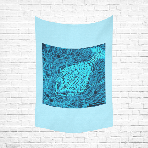 fish Cotton Linen Wall Tapestry 60"x 90"