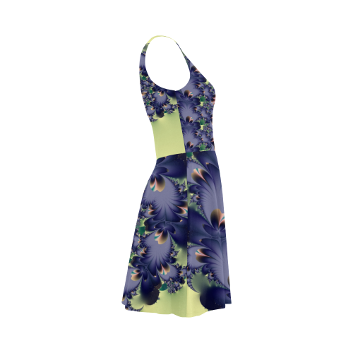 Fantastical Purple Feathers Fractal Abstract Atalanta Sundress (Model D04)