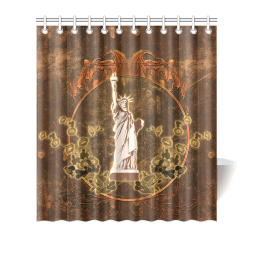 Statue of liberty with flowers Shower Curtain 66"x72"