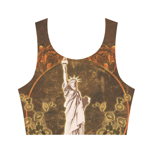 Statue of liberty with flowers Women's Crop Top (Model T42)