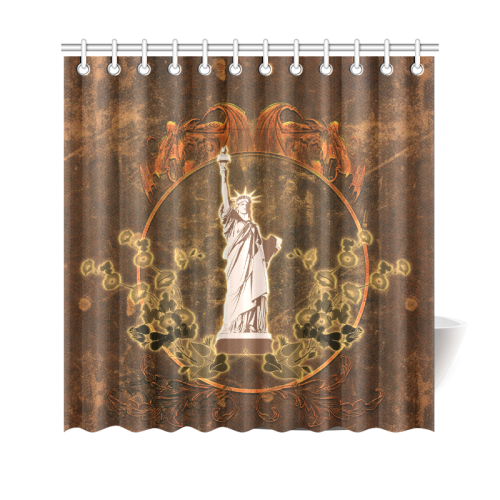 Statue of liberty with flowers Shower Curtain 69"x70"