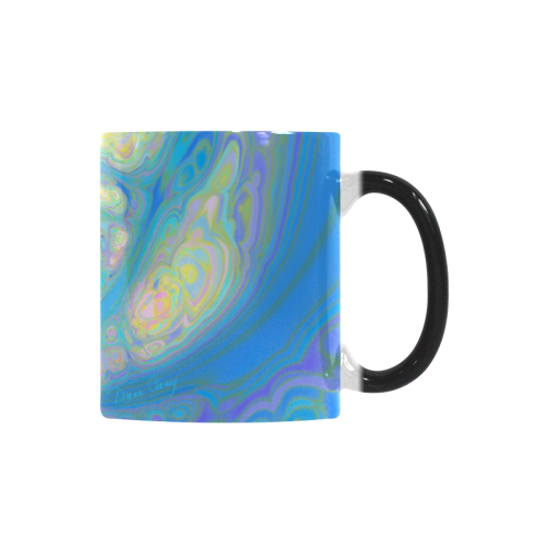 Blue Angel, Abstract Cosmic Azure Lemon Custom Morphing Mug