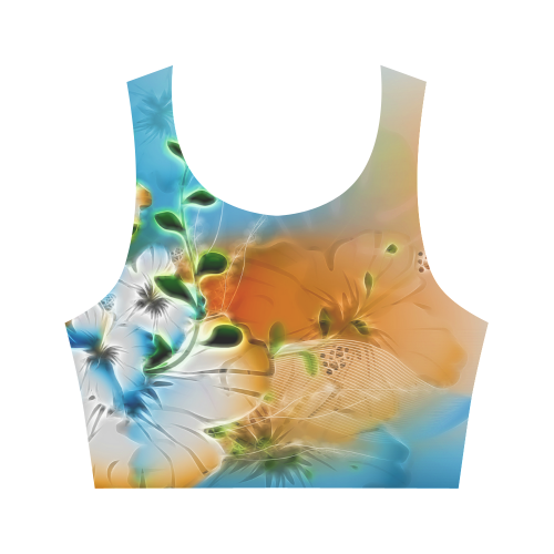 Wonderful glowing flowers Women's Crop Top (Model T42)