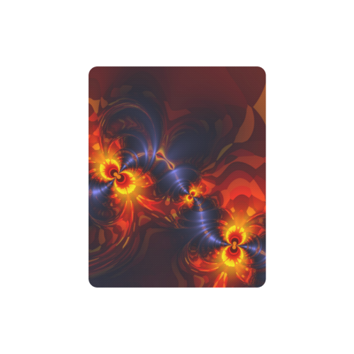Butterfly Eyes, Abstract Violet Gold Wings Rectangle Mousepad