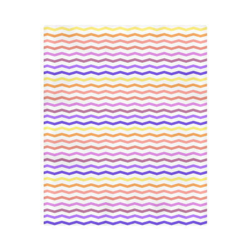 Colorfull Zig Zag Pattern Chevron White Duvet Cover 86"x70" ( All-over-print)