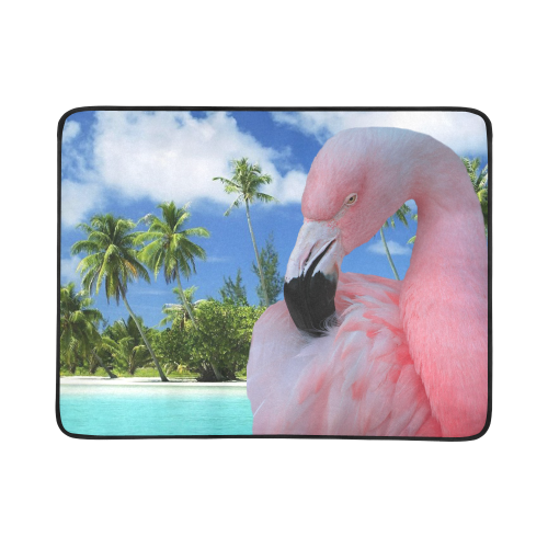 Flamingo and Beach Beach Mat 78"x 60"