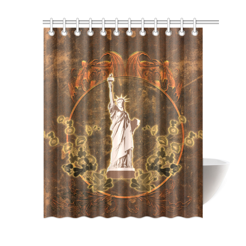 Statue of liberty with flowers Shower Curtain 60"x72"