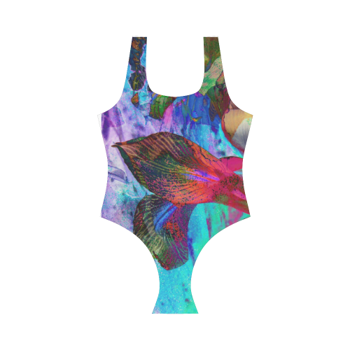 Abstracti Iris Swimsuit Art by Martina Webster Vest One Piece Swimsuit (Model S04)