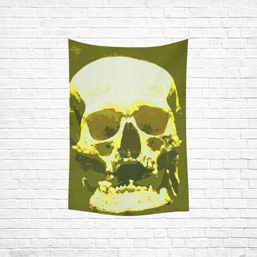 Skull 025 Q Cotton Linen Wall Tapestry 40"x 60"