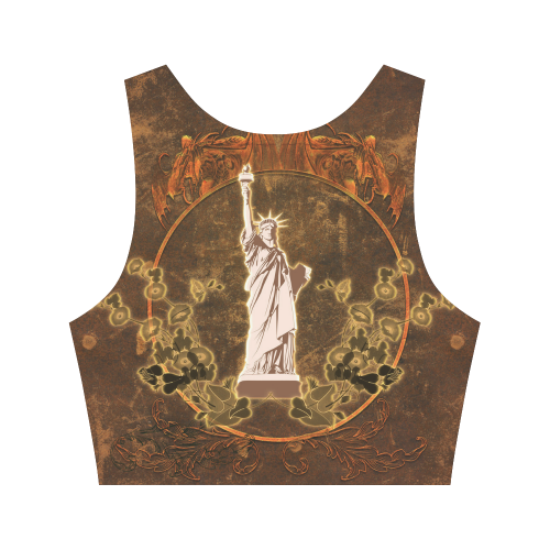 Statue of liberty with flowers Women's Crop Top (Model T42)