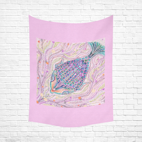 fish Cotton Linen Wall Tapestry 60"x 80"
