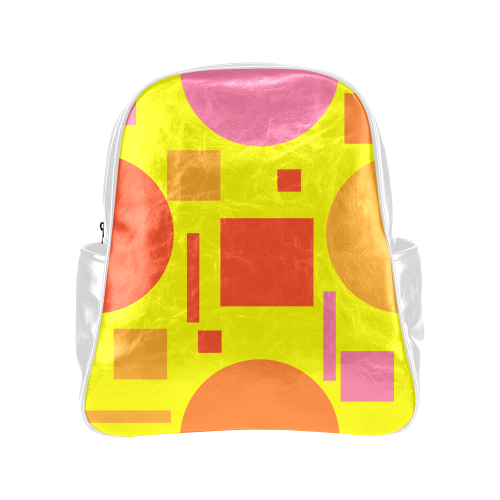 Colorful shapes Multi-Pockets Backpack (Model 1636)