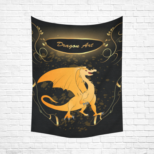 Funny cartoon dragon Cotton Linen Wall Tapestry 60"x 80"