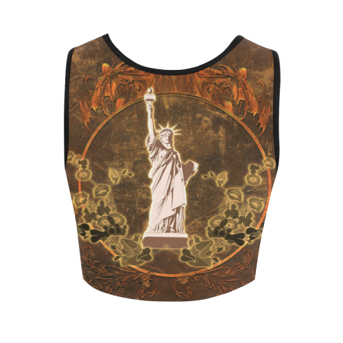 Statue of liberty with flowers Women's Crop Top (Model T42)