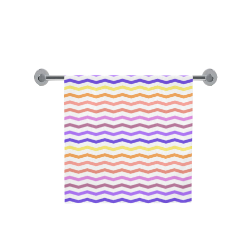 Colorfull Zig Zag Pattern Chevron White Bath Towel 30"x56"