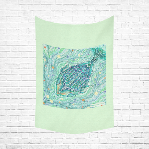 fish Cotton Linen Wall Tapestry 60"x 90"