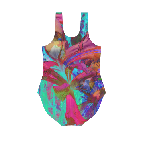 Abstracti Iris Swimsuit Art by Martina Webster Vest One Piece Swimsuit (Model S04)