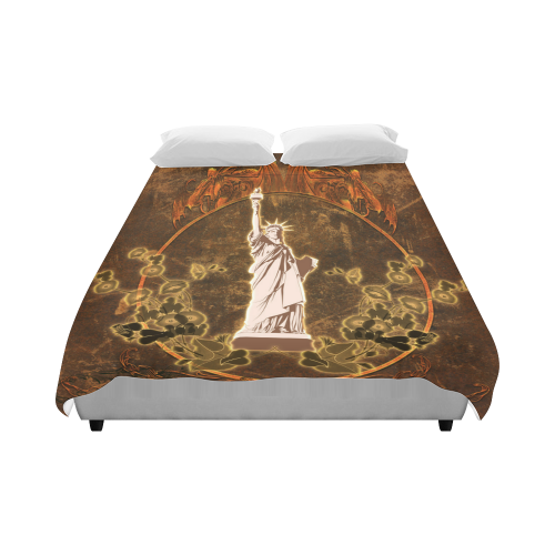 Statue of liberty with flowers Duvet Cover 86"x70" ( All-over-print)