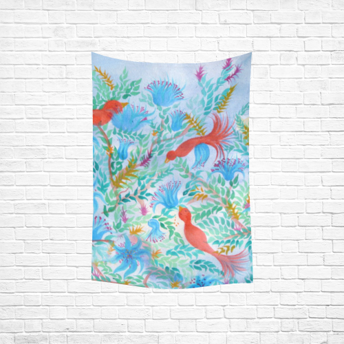 birds Cotton Linen Wall Tapestry 40"x 60"