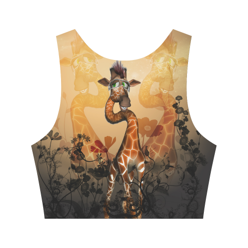 Funny, sweet giraffe Women's Crop Top (Model T42)