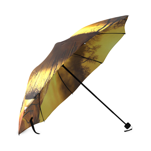 Tiger and Sunset Foldable Umbrella (Model U01)